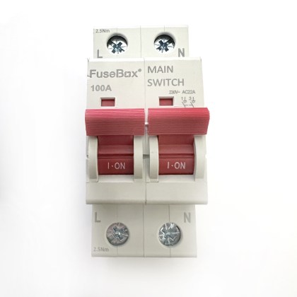 FuseBox CP Circuit Protection IT1002 AC22A 100A 100 Amp 2 Double Pole Isolator Main Switch Disconnector